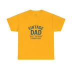 “Vintage Dad Still in Mint Condition – Funny Father’s Day Graphic Unisex Heavy Cotton T-Shirt, Retro Dad Gift Tee for Birthday, Father’s Day and other Holidays