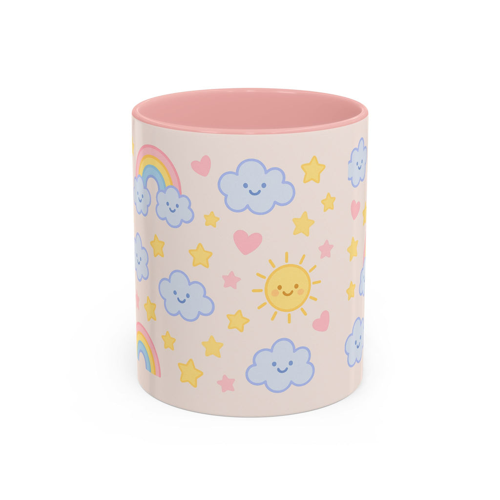 Whimsical Coffee Mug - Rainbow Sunshine Cloud Design, Cute Gift for Kids, Cheerful Home Decor, Perfect for Birthdays, Coffee Lover