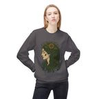 Bohemian Sunflower Fleece Crewneck Sweatshirt, Cozy Sweatshirt, Gift for Her, Artistic Crewneck, Fall Fashion, Nature Lover's Wear
