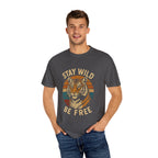 Stay Wild, Be Free Tiger T-Shirt, Unisex Graphic Tee, Nature Lover Gift, Casual Wear, Vintage Style, Eco-Friendly Fashion