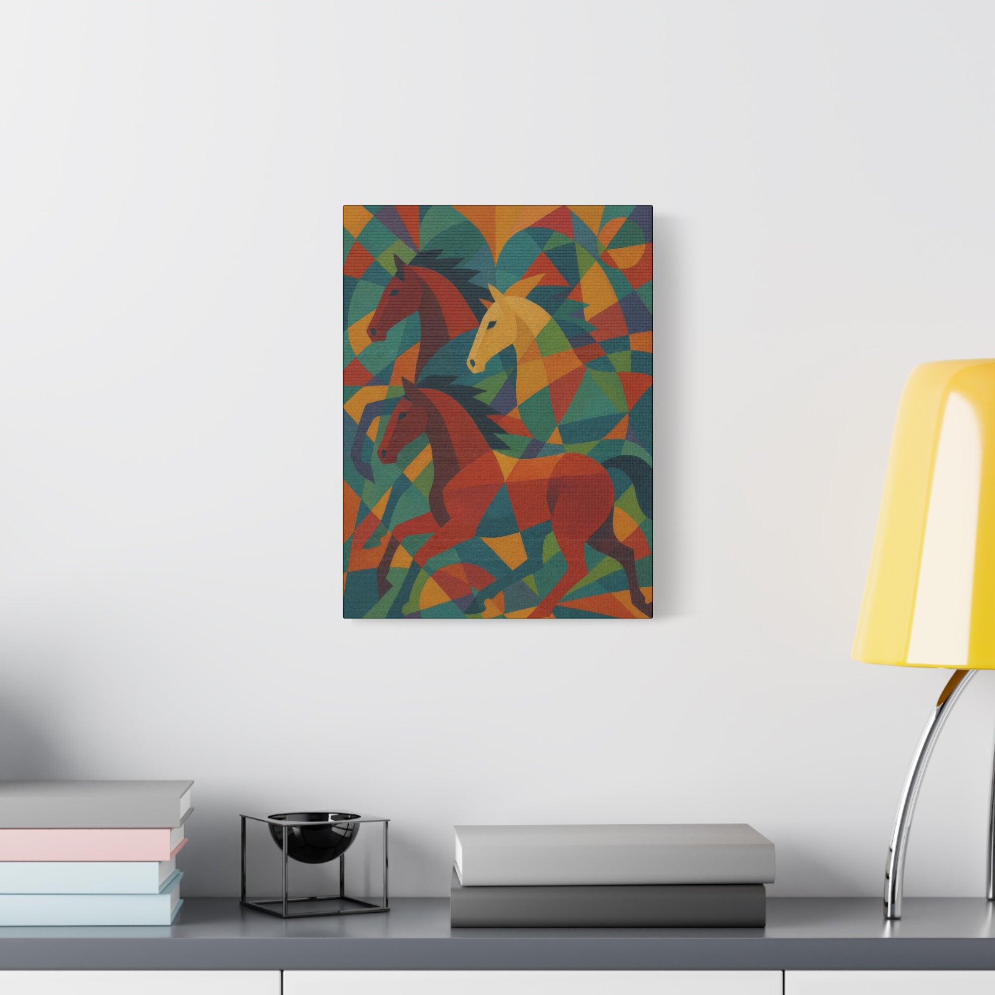 Colorful Horse Art Canvas Print, Vibrant Wall Decor for Horse Lovers, Modern Home Art, Unique Gift for Animal Enthusiasts, Equestrian Decor