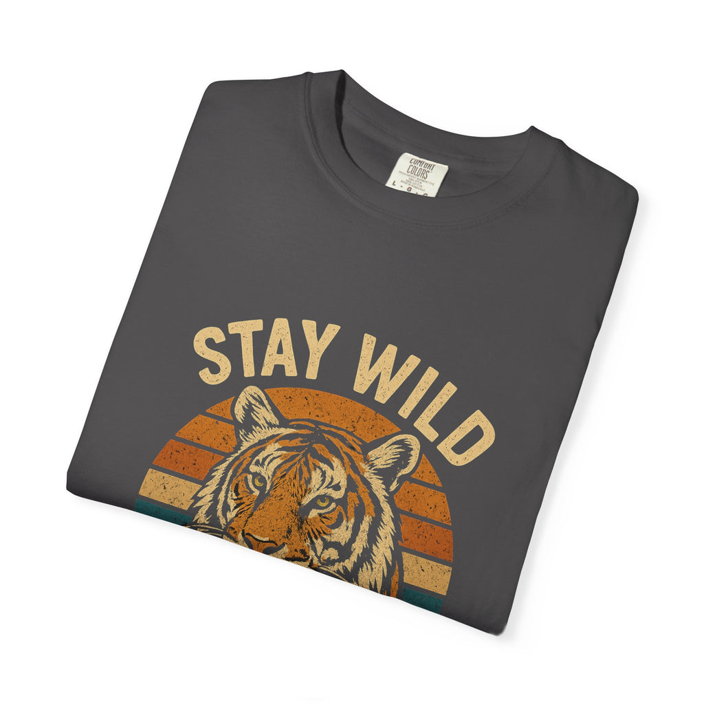 Stay Wild, Be Free Tiger T-Shirt, Unisex Graphic Tee, Nature Lover Gift, Casual Wear, Vintage Style, Eco-Friendly Fashion