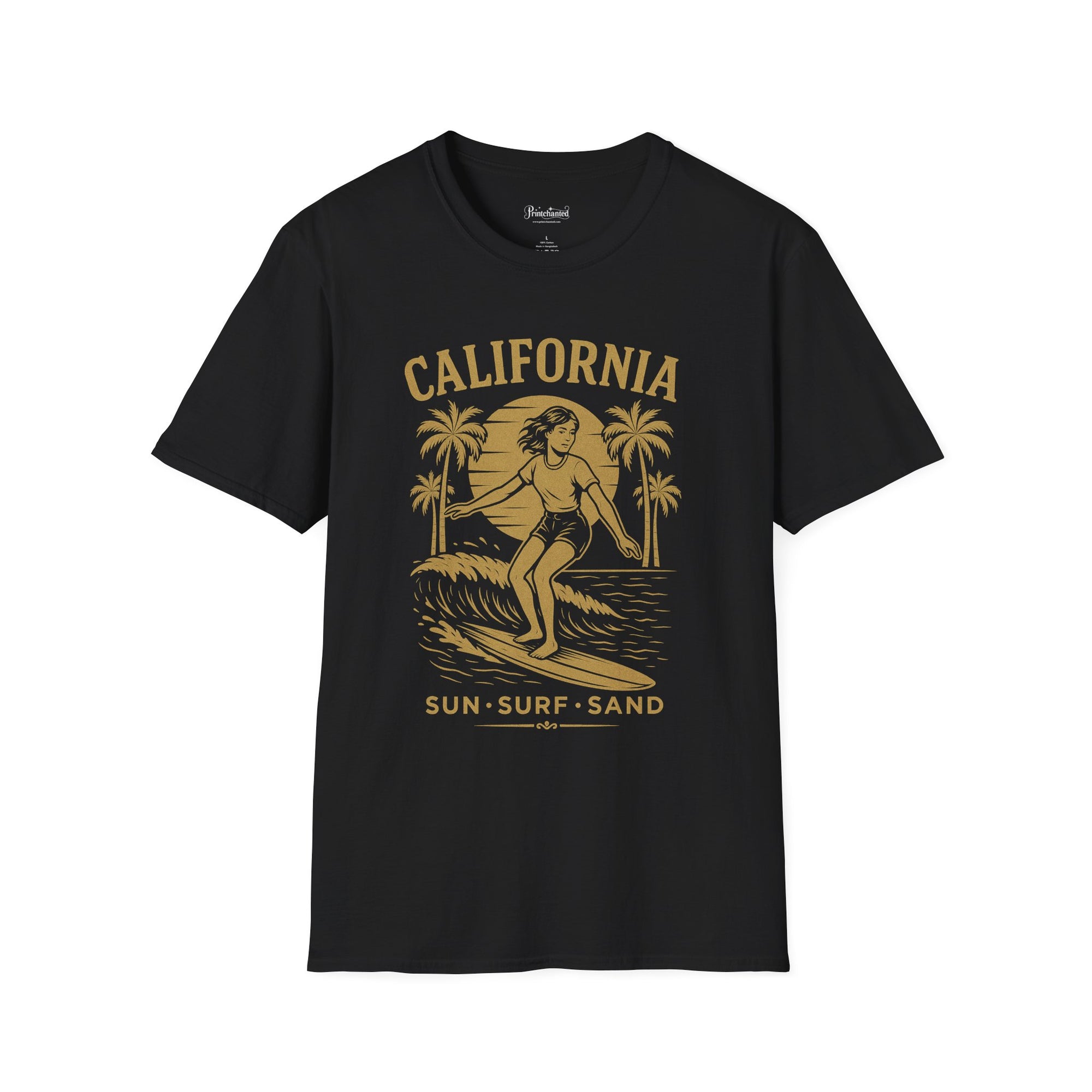 California Surf Unisex Softstyle T-Shirt | Vintage Beach Tee, Summer Apparel, Surfing Gift, Casual Wear, Tropical Vibes