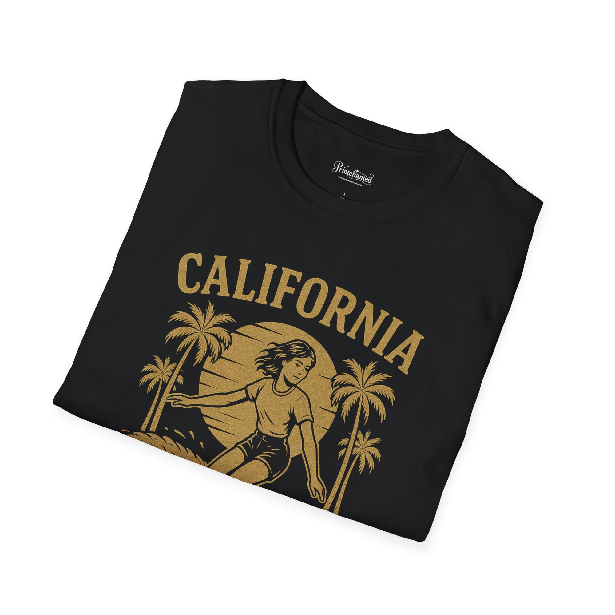 California Surf Unisex Softstyle T-Shirt | Vintage Beach Tee, Summer Apparel, Surfing Gift, Casual Wear, Tropical Vibes