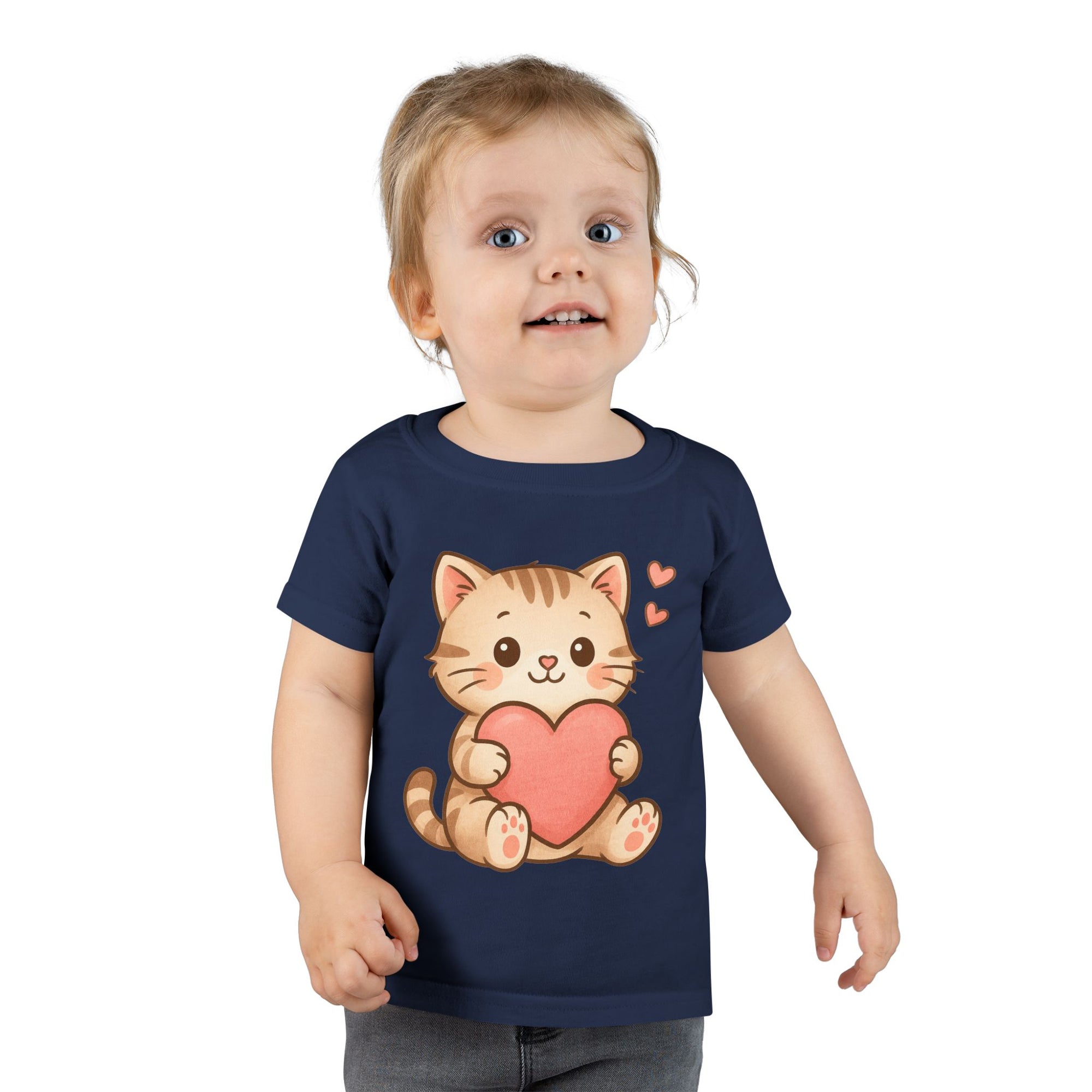 Cute Cat Love Toddler T-Shirt, Kids Cute Cat Tee, Baby Shower Gift, Toddler Birthday Gift, Pet Lover Shirt, Cute Animal Apparel