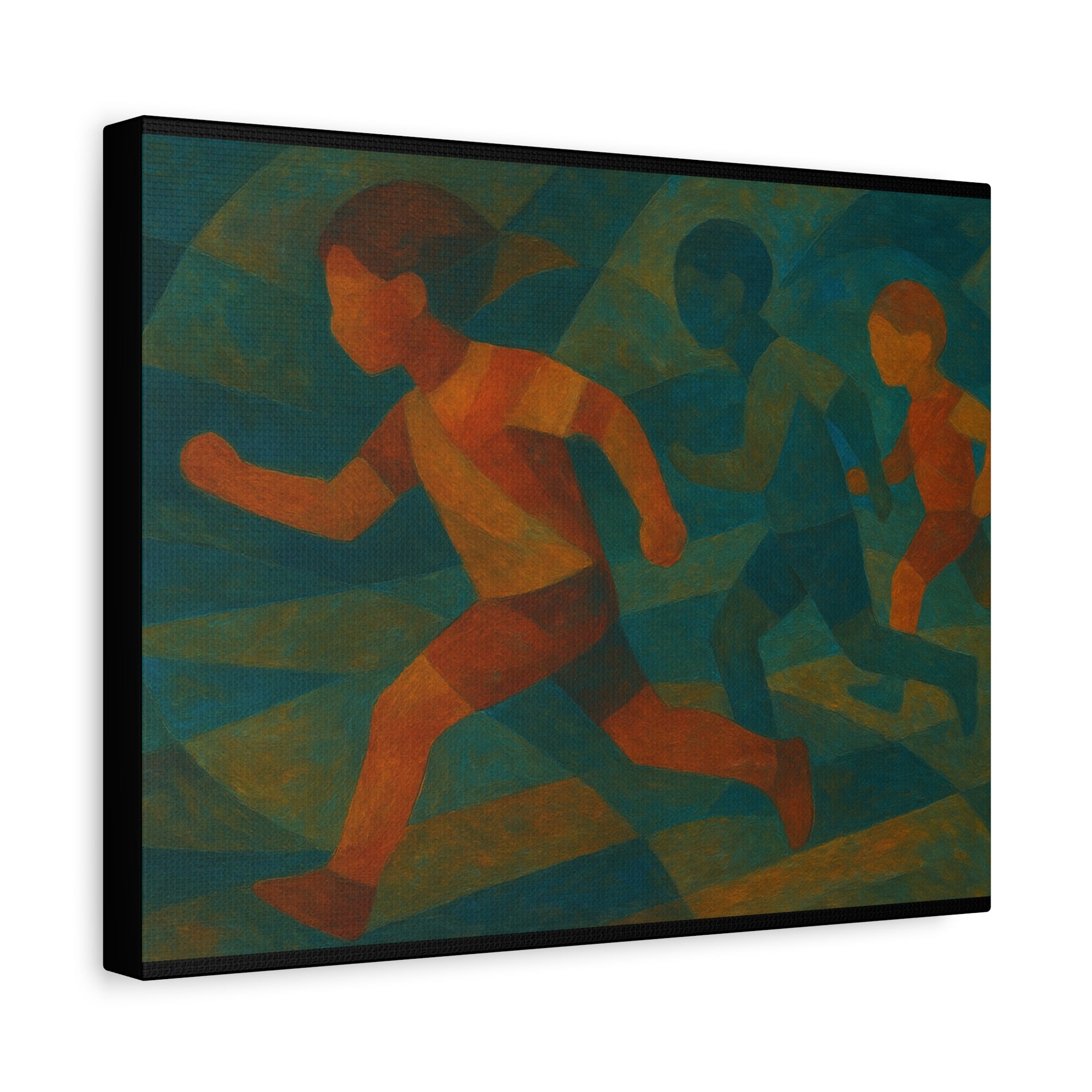 Dynamic Kids Running Canvas Art, Motivational Wall Decor, Playroom Decoration, Youthful Energy Artwork, Fun Gift for Kids' Room