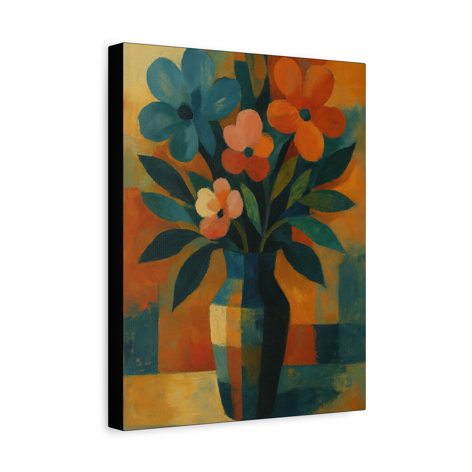 Colorful Floral Wall Art Canvas, Vibrant Home Decor, Flower Painting, Living Room Artwork, Gift for Art Lovers