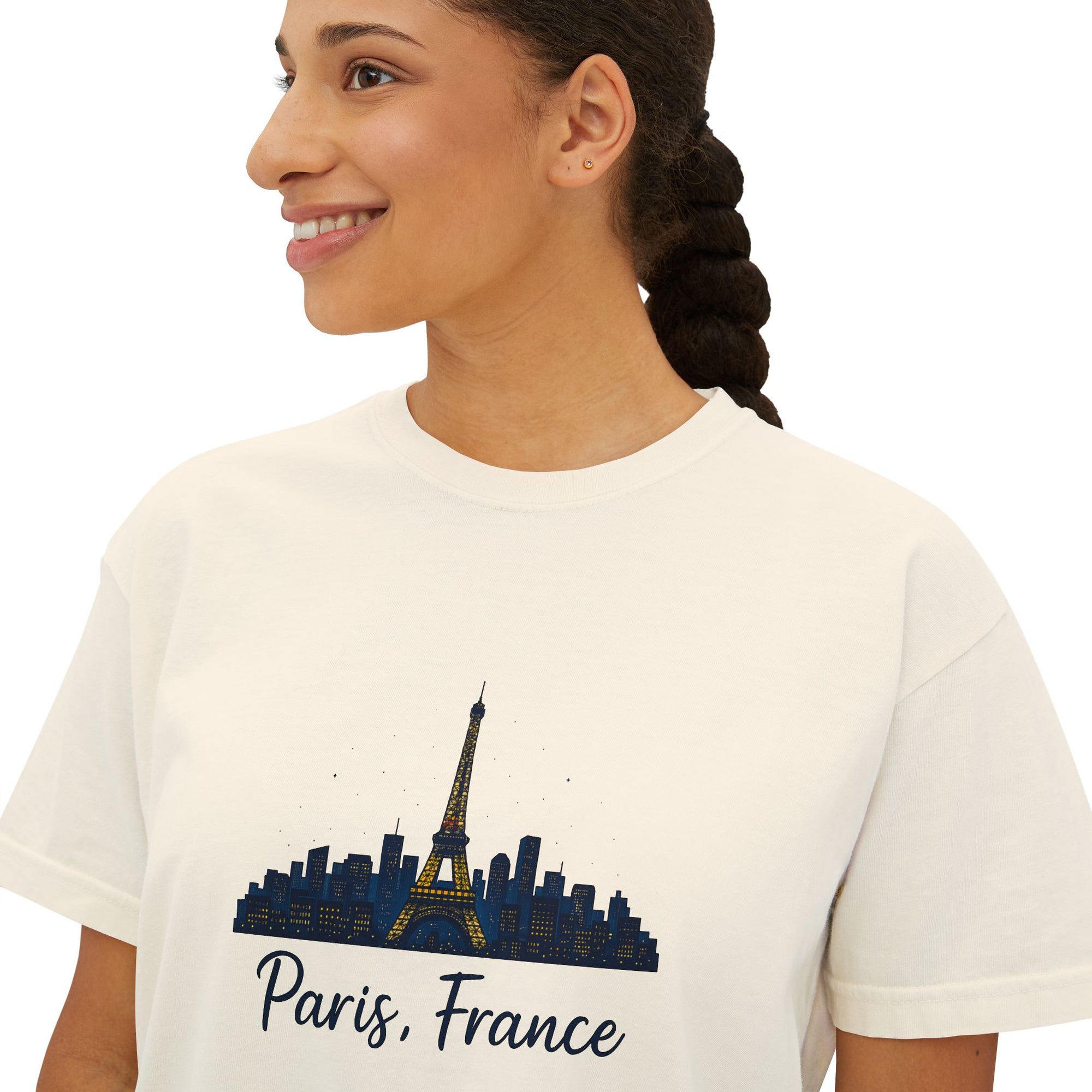 Paris Skyline Women's Boxy Tee | Cute Paris Shirt, Travel Tee, Gift for Paris Lovers, Adventure T-Shirt, Vacation Style