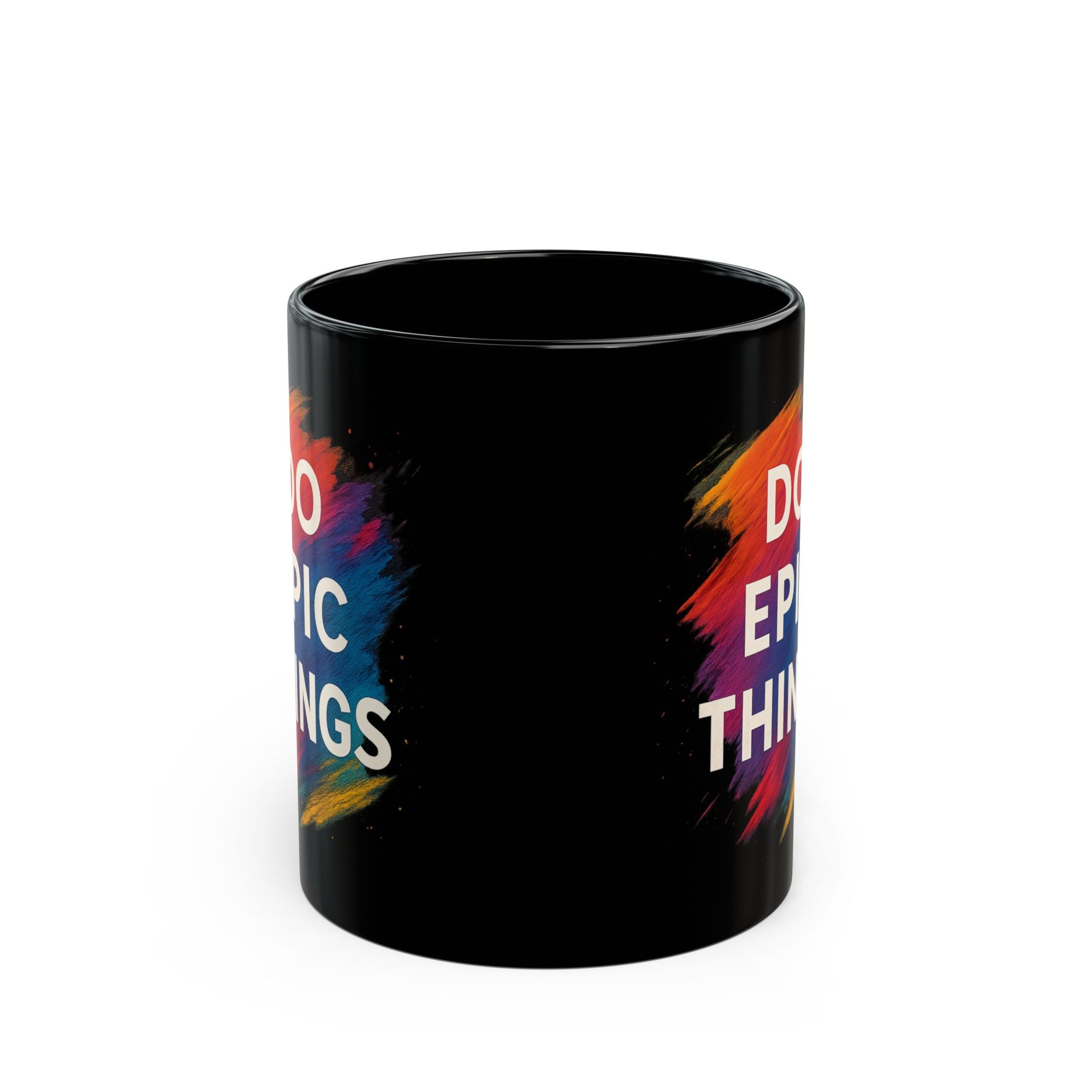 Inspirational Black Mug (11oz, 15oz) | Motivational Gift for Creatives, Home Office, Birthdays, Self-Care, Encouragement, Colorful Design