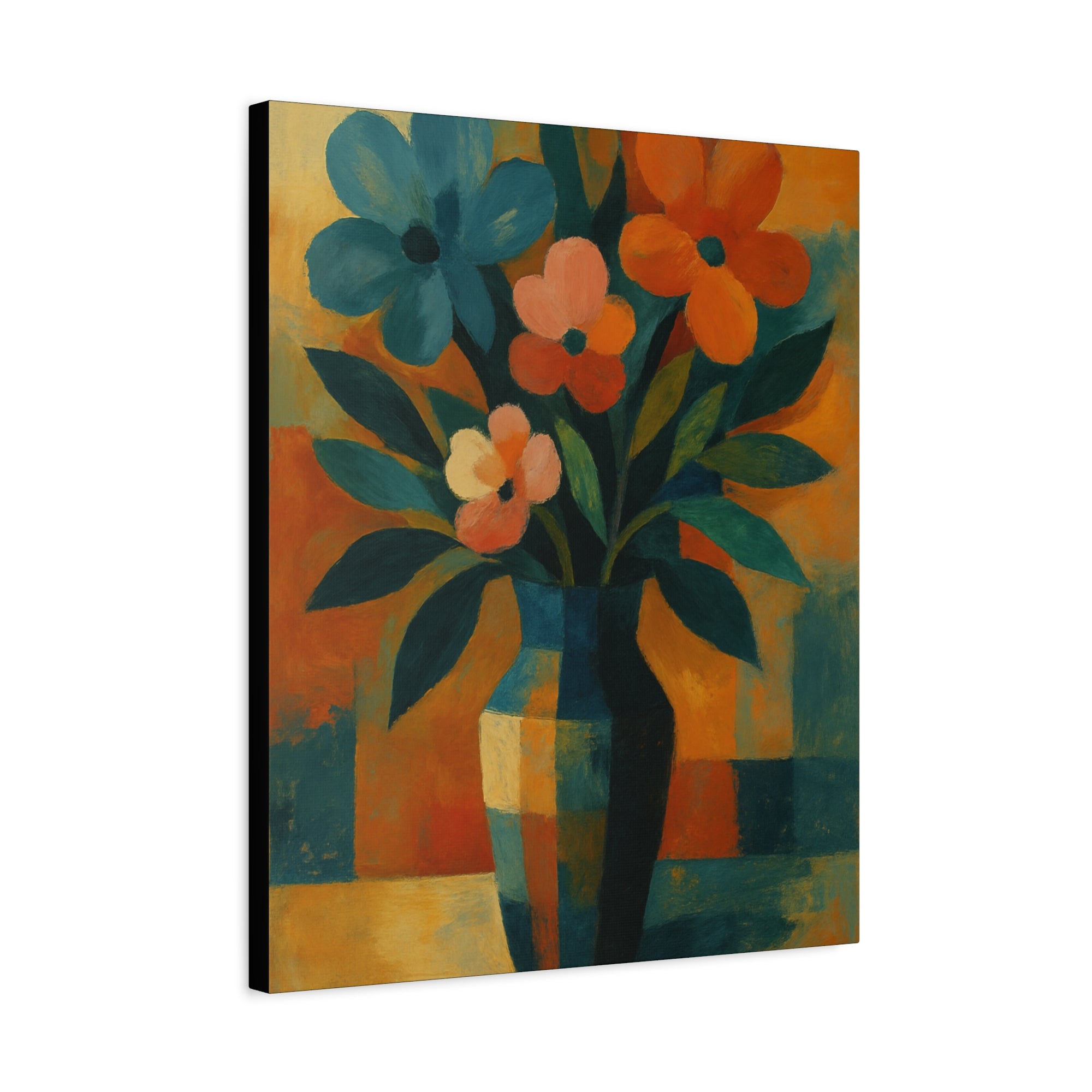 Colorful Floral Wall Art Canvas, Vibrant Home Decor, Flower Painting, Living Room Artwork, Gift for Art Lovers